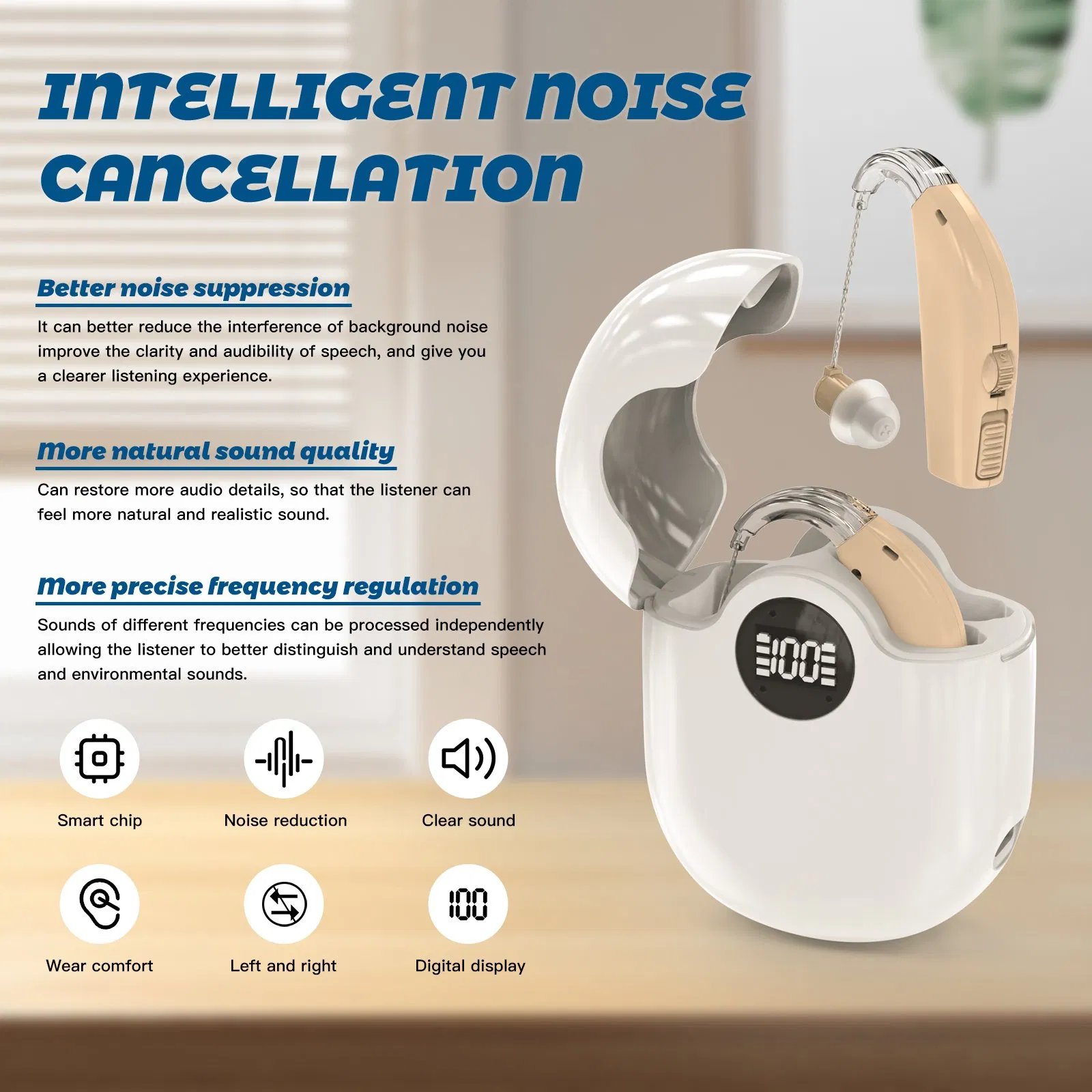 New Arrival Bte Rechargeable Hearing Aid for Mild to Moderate Hearing Loss Aids