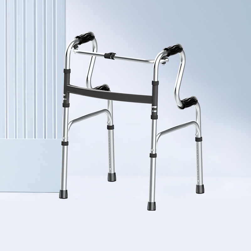 CE Certified Medical Grade Anodized Aluminum Walker Rollator Folding Walker with Handbrake Economical Durable Mobility Aid