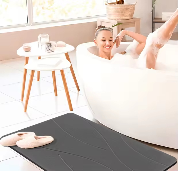 Hard Diatomaceous Earth Non-Slip Super Absorbent Different Color Custom Logo Bath Stone Mat