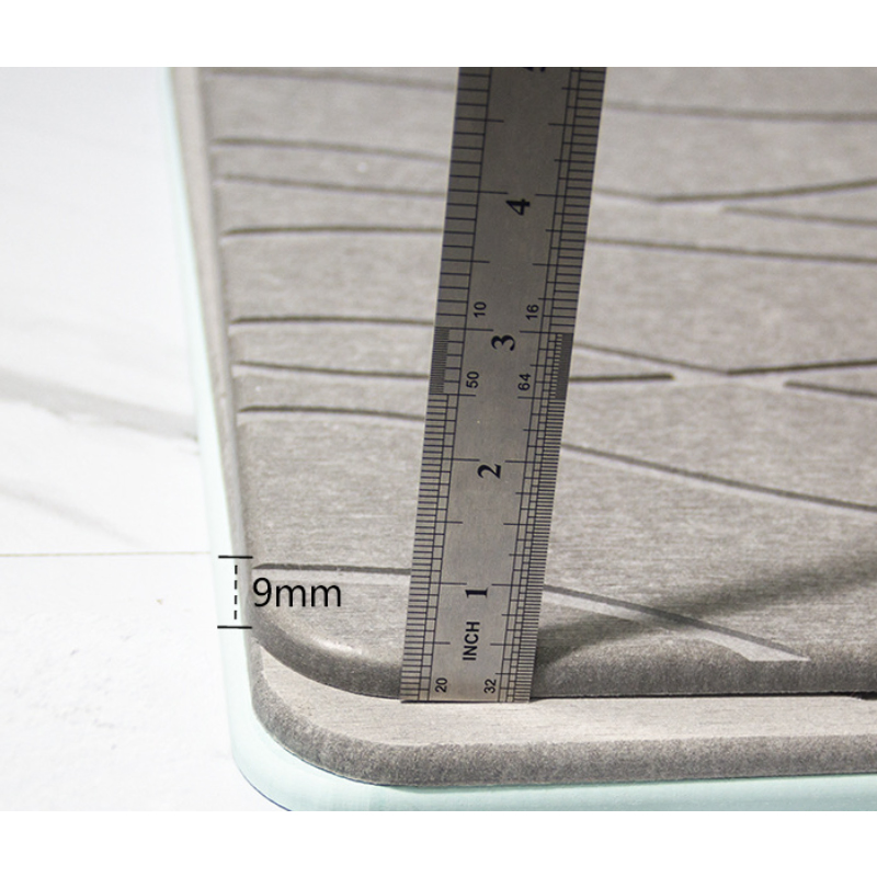 Super Absorbent Quick Drying Hard Diatomite Earth Bathroom Floor Mat Non-Slip Marble Stone Bath Mat