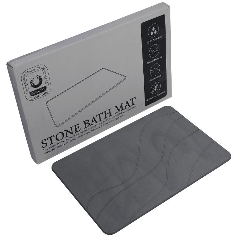 Non-Slip Quick Dry Absorbent Diatomaceous Earth Gray Stone Mat Bath Mat