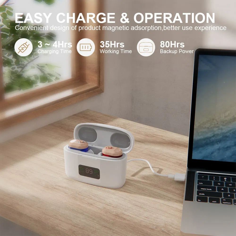 Free Sample Cic Rechargeable Hearing Aid Amplifier for Deafness Seniors