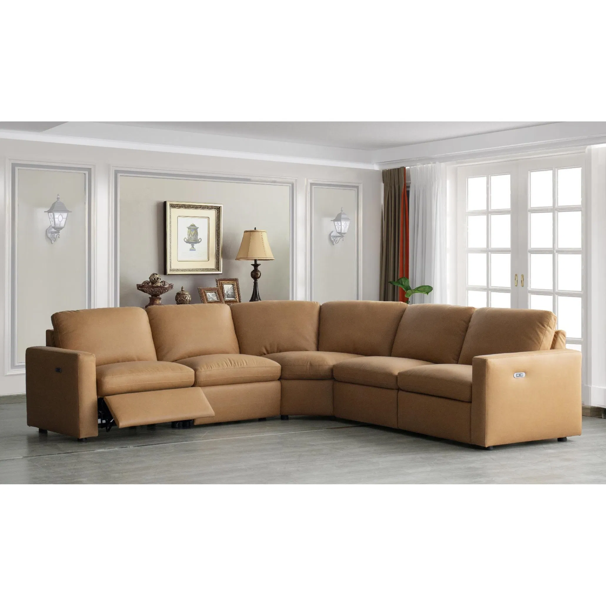 Modern Luxury Genuine Leather Recliner Sofa for Living Room