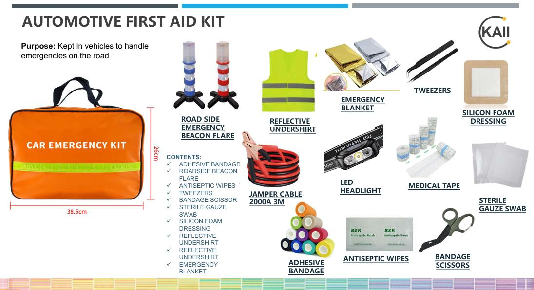 Personalized Trauma and Car Emergency First Aid Supplies