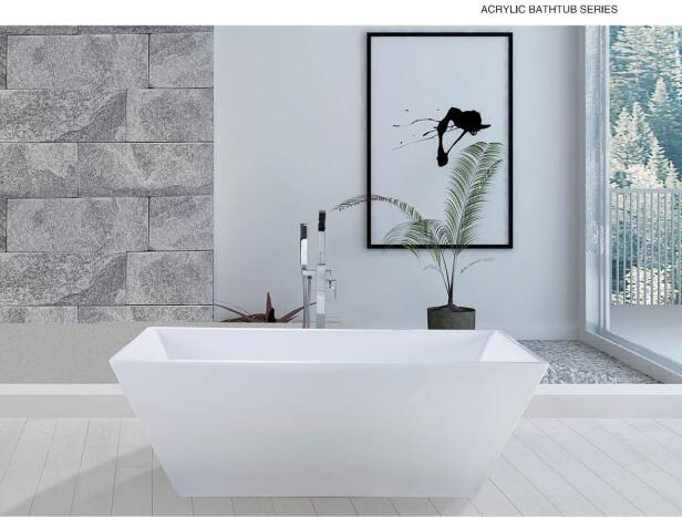 Square White Acrylic Sanitary Ware Walk in Bath Tub Soaking Bathtub