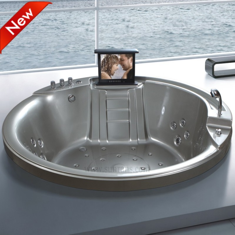 New Design Freestanding Round Corner Walk in SPA Massage Bathtub (SR5C002)