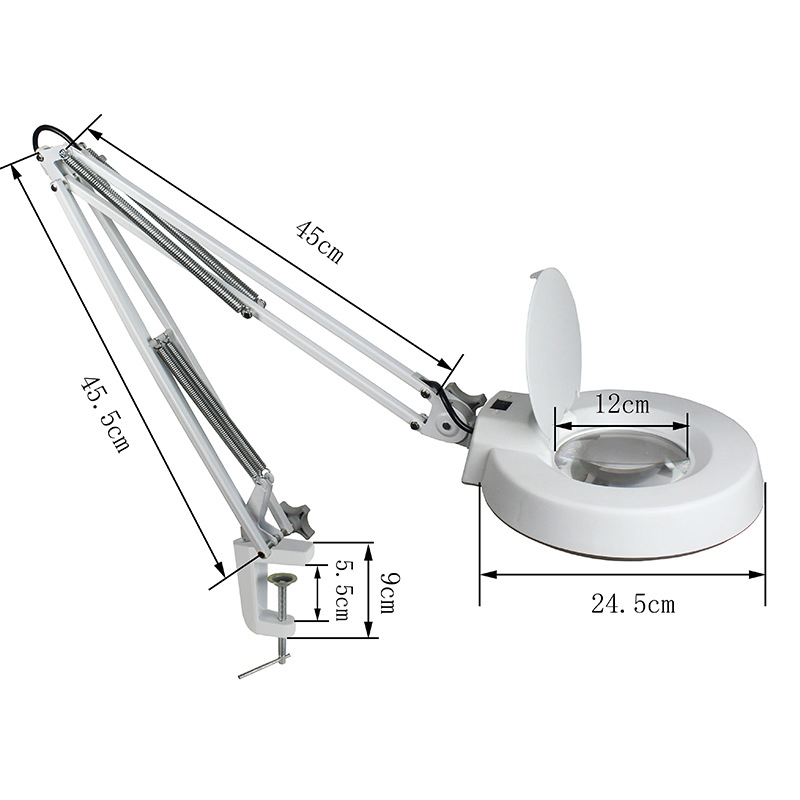 High-Definition Clamp LED Magnifying Lamp for Reading