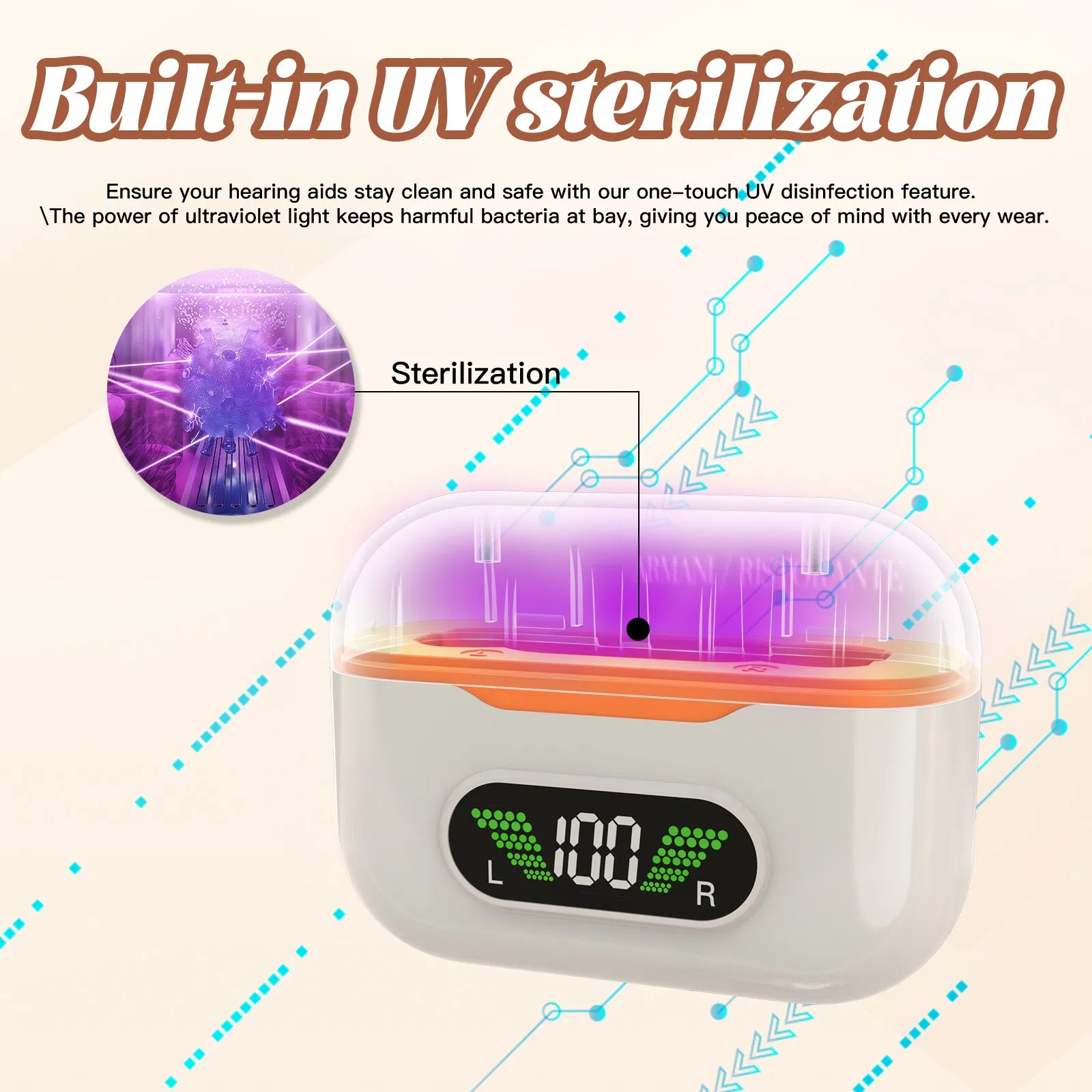 Invisible Cic Digital Hearing Aids for Deaf with UV Case Rechargeable