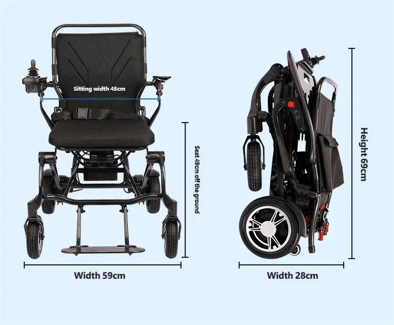 Compact Electric Wheelchair Side View