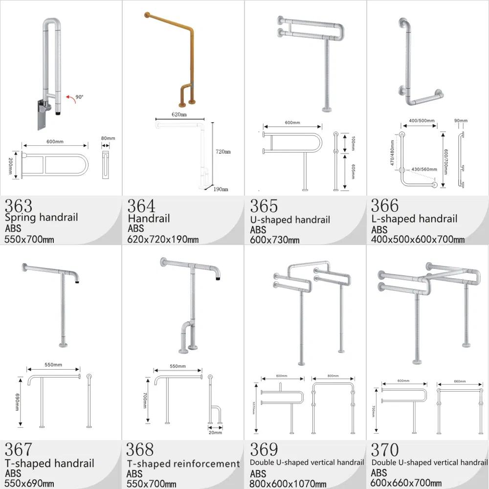 Bathroom Safety ABS Bath Handrail Stainless Steel Grab Bar Vanity ABS Basin Grab Bar