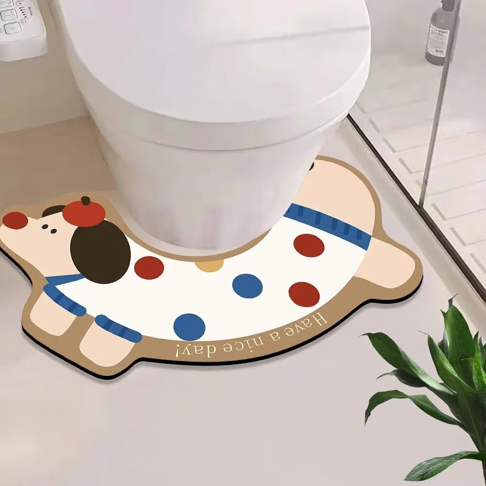 Toilet Upholstery Rubber Irregular Cartoon Bath Mat Bathroom Carpet Bathroom Door Non-Slip Floor PVC 3D Bath Mat