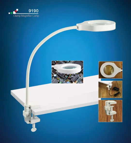 Adjustable Magnifying Lamp LED with Clamp