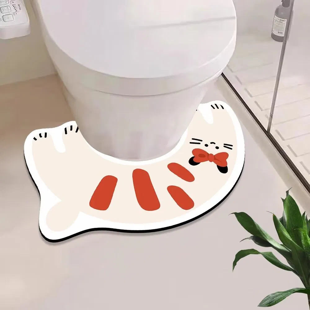Toilet Upholstery Rubber Irregular Cartoon Bath Mat Bathroom Carpet Bathroom Door Non-Slip Floor PVC 3D Bath Mat
