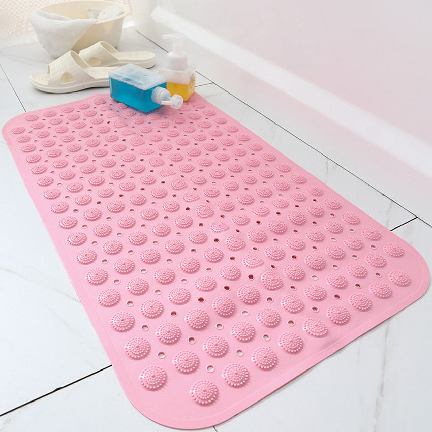 Bathtub Bathroom Shower Non Slip Waterproof Rectangular PVC Anti Slip Bath Mats with Drain Holes