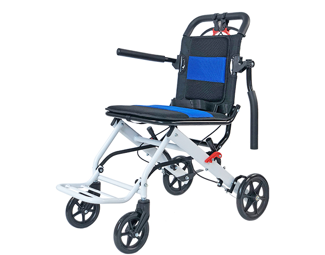 Aura Medical 8 Inch Airplane Aisle Wheelchair With Blue Bee Mesh Seat Cushion XY-1002A