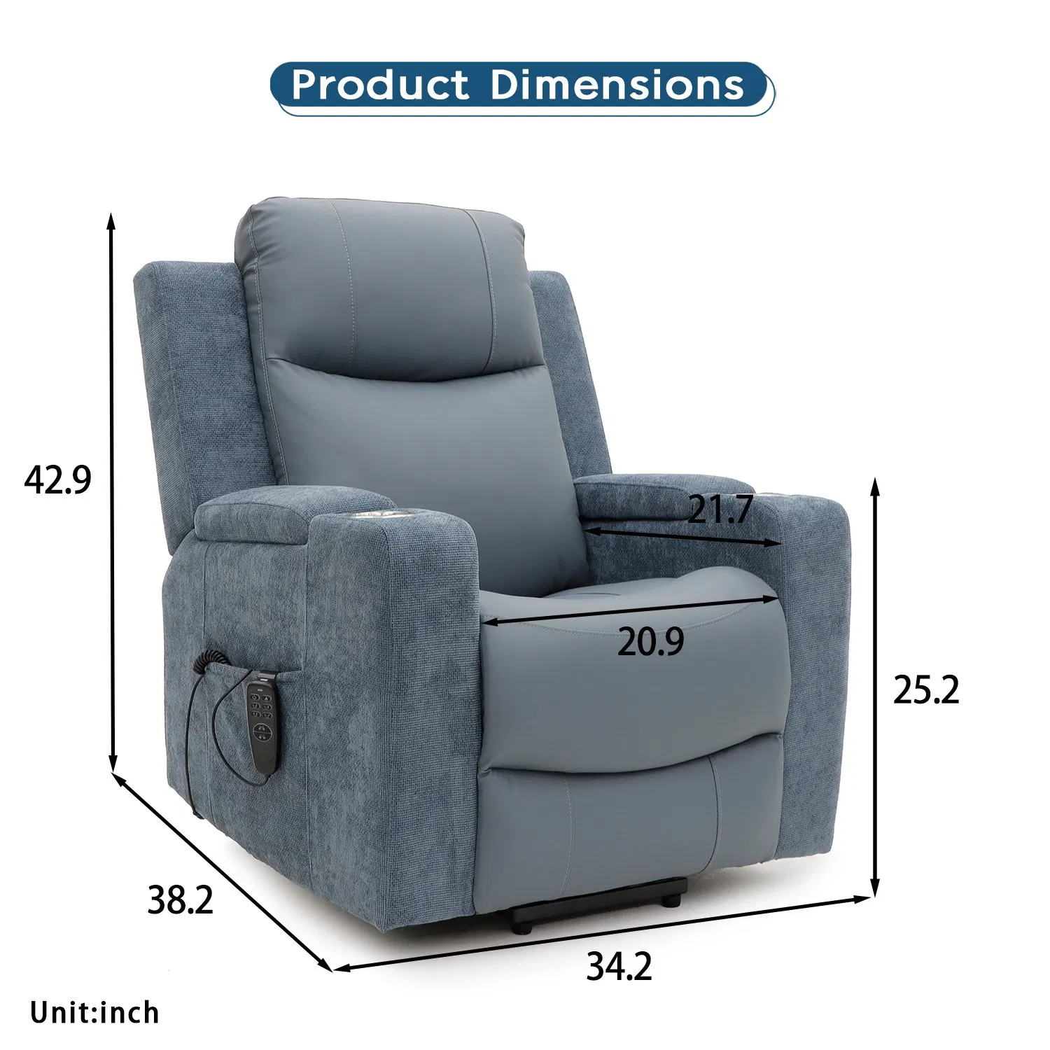 Geeksofa 8017 Tilt-in-Space Three Motor Power Electric Mobility Medical Lift Riser Recliner Chair for The Elderly &amp; Patient &amp; Disable