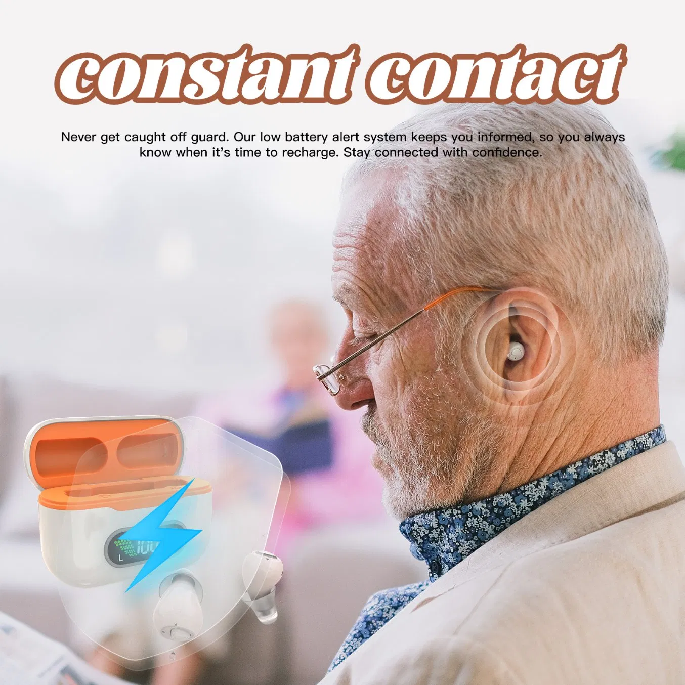 Invisible Cic Digital Hearing Aids for Deaf with UV Case Rechargeable