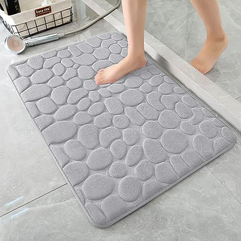 Custom Non Slip Fabric Backing Flannel Memory Foam Bath Mat Set