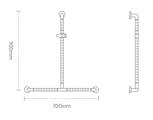 Factory Wholesale Bathroom Handrail, SUS304 Stainless Steel Safety Grab Bar for Elderly, Non-Slip Toilet Support Rail, Wall Mounted Shower Balance Bar