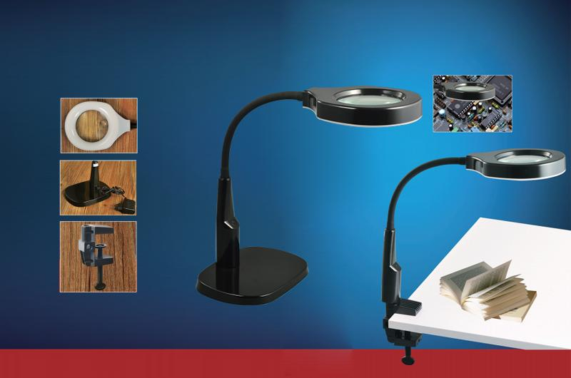 Desk Magnifier with LED Lamp Reading Beauty Repair Maintenance Inspection