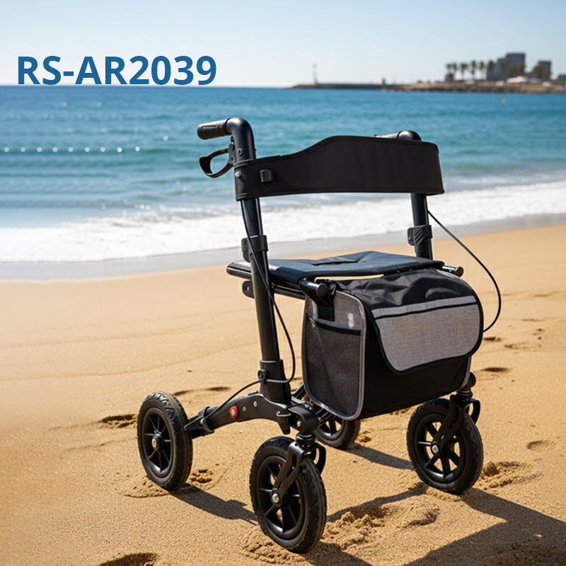 Relaxsmith All-Terrain Aluminum Rollator Walker for People Restricted Mobility Durable Wheels