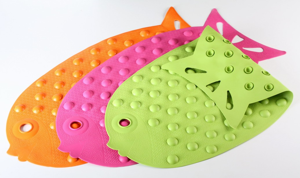 Non Slip Baby Protection Natural Rubber Shower Bath Mat with Suckers