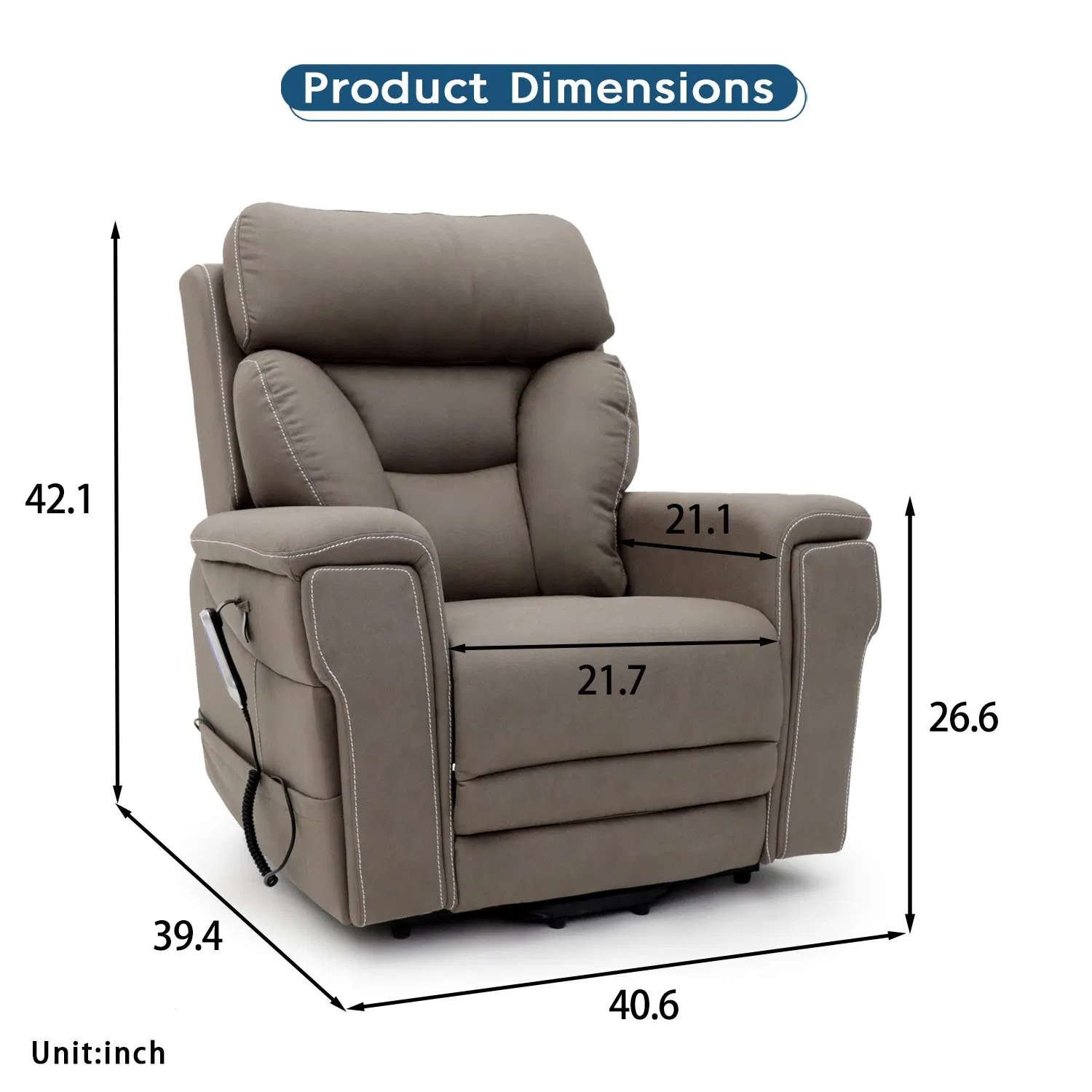 Geeksofa 004-1 Tilt-in-Space Five Motor Power Electric Mobility Medical Lift Riser Recliner Chair for The Elderly &amp; Patient &amp; Disable
