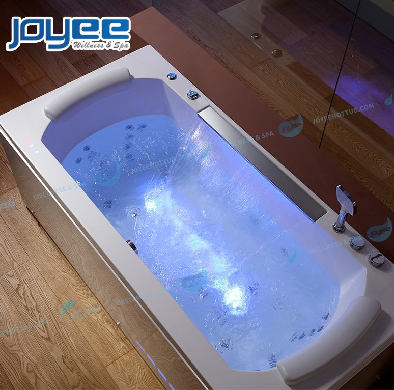 Joyee Marble Walk-in Acrylic Mini Bathtub Corner Massage SPA Bathtub Low Walk in Tub Shower Combo