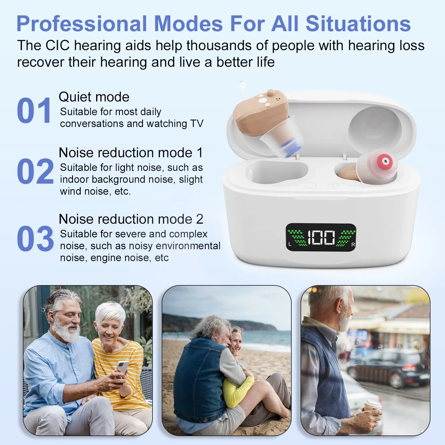 Free Sample Trending Products 2024 New Arrivals Rechargeable Digital Hearing Aid Cic Mini Aids Hearing