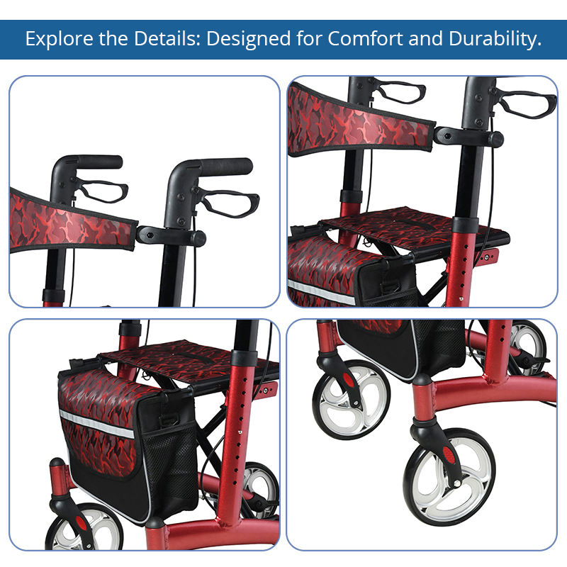 Mobility Rollator for People Restricted Mobility Stylish Lightweight Durable Designed Outdoor Use