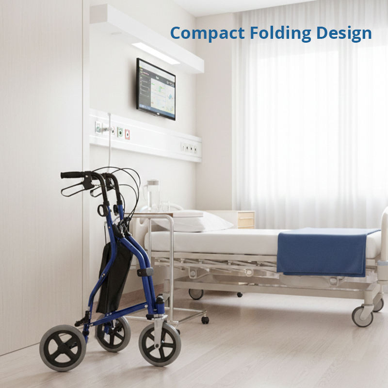 Three Wheel Carbon Fiber Rollator Walker Relaxsmith Lightweight Capacity Enhanced Mobility