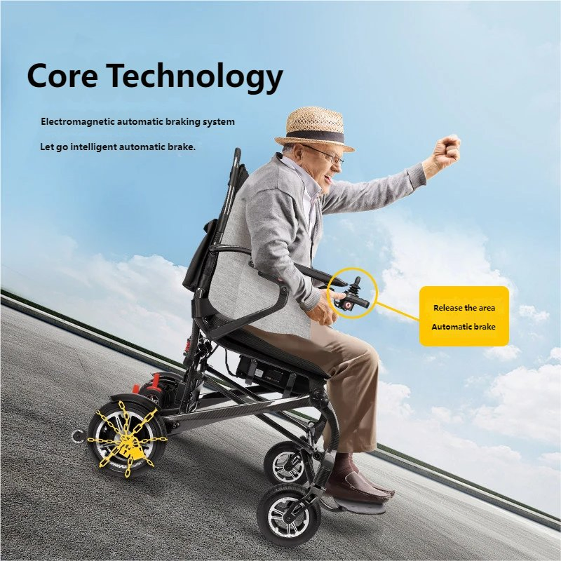 Compact Carbon Fiber Electric Wheelchair Ideal for Daily City Commuting