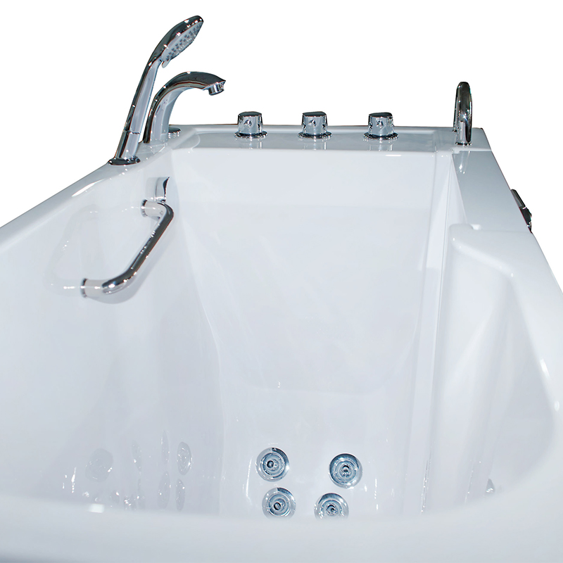 Walk-in Bathtub with Hand Drain Comfort Jets and Quick Drain Pump Acrylic Whirlpool and Air SPA Right Side Door Walk-in Bathtub