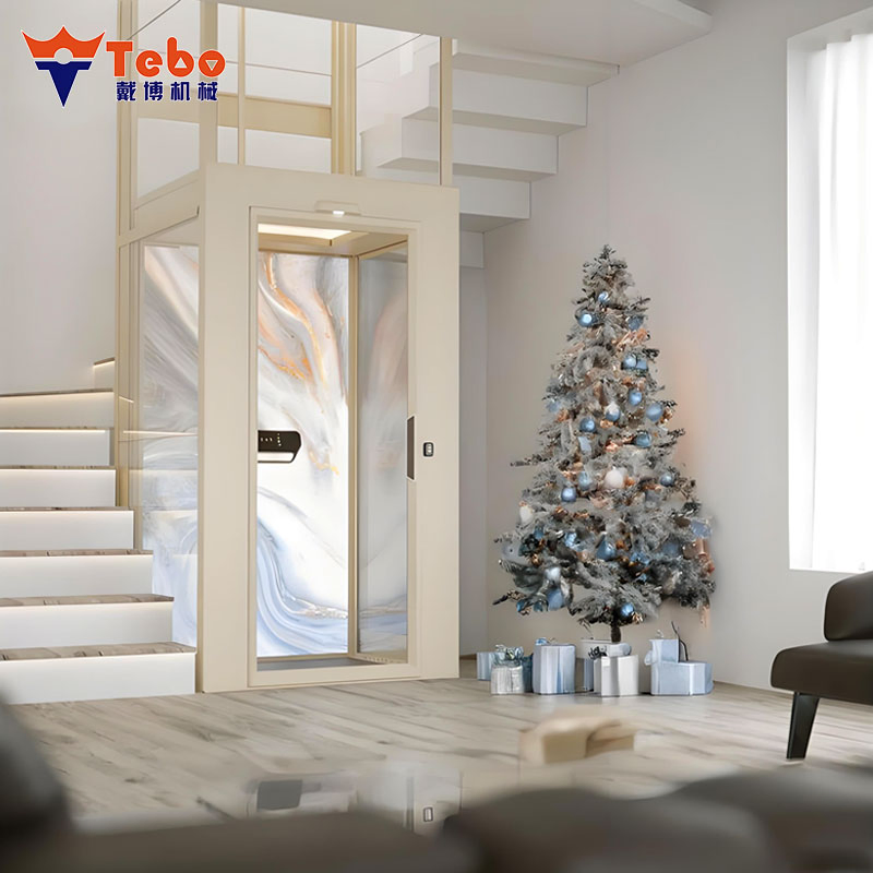 Small Home Stair Lift 1-2 Person Residential Elevator Hydraulic Passenger Domestic Lifts 450kg with Villa