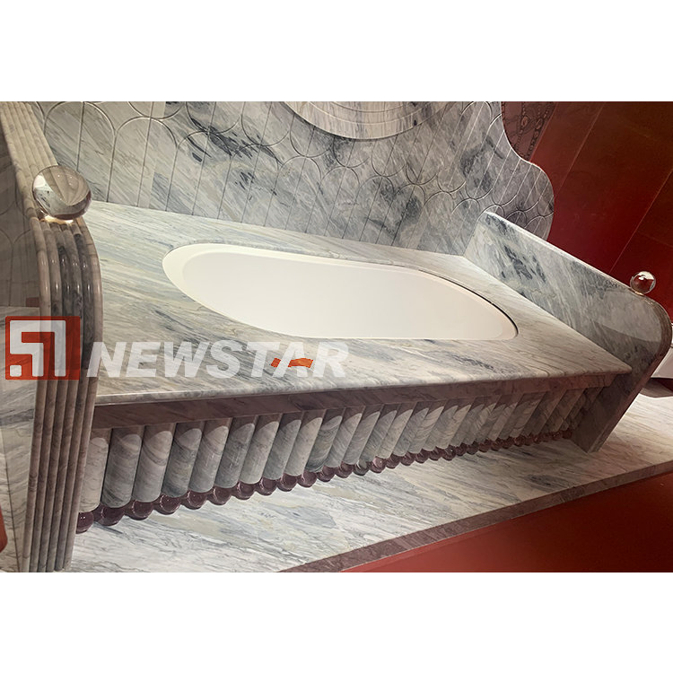 Newstar Luxury Hotel Walk in Indoor Modern Style Marble Bathtub