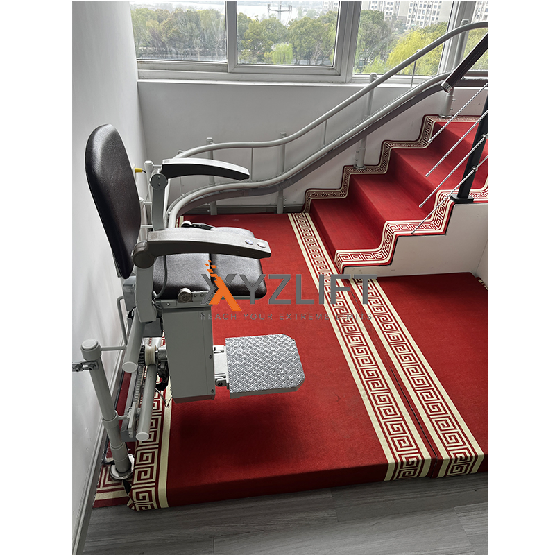 Curved Stair-Climbing Lift Reduced Mobility Alone on The Stairs for The Elderly