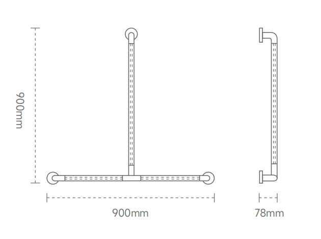 Factory Wholesale Bathroom Handrail, SUS304 Stainless Steel Safety Grab Bar for Elderly, Non-Slip Toilet Support Rail, Wall Mounted Shower Balance Bar