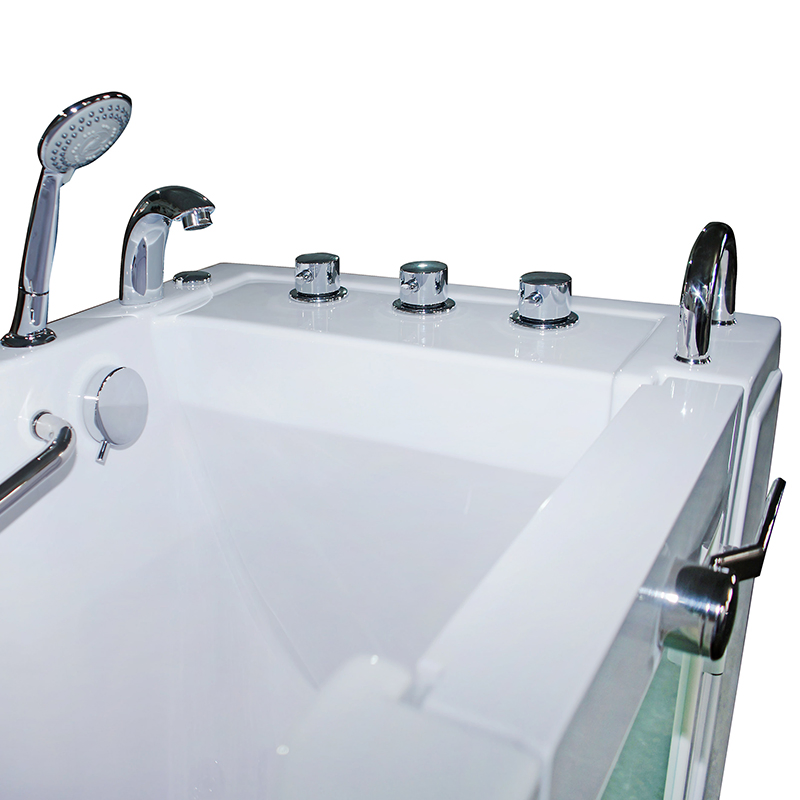 Walk-in Bathtub with Hand Drain Comfort Jets and Quick Drain Pump Acrylic Whirlpool and Air SPA Right Side Door Walk-in Bathtub