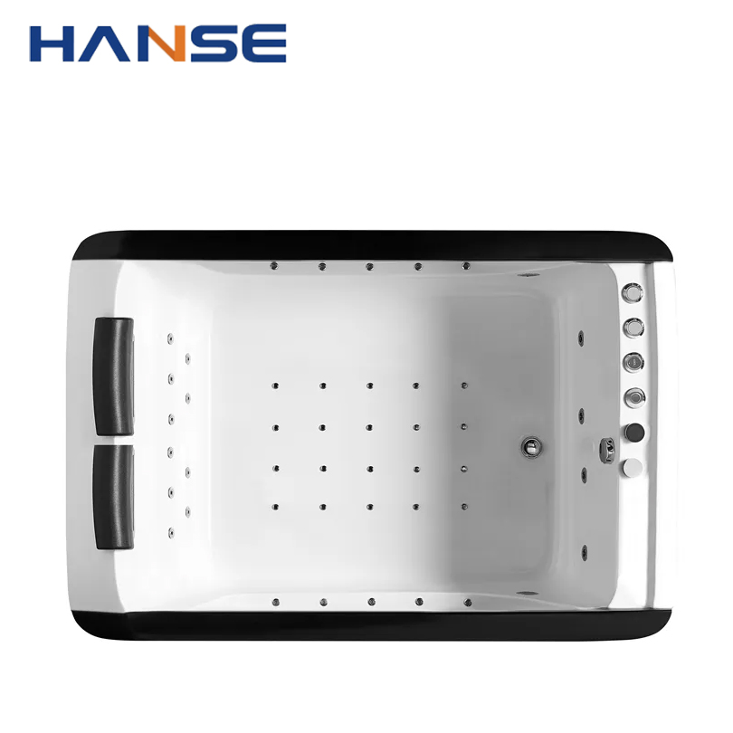 New Acrylic Walk in Glass Side Skirt Indoor Smart SPA Waterfall Massage Bathtub with Pillows