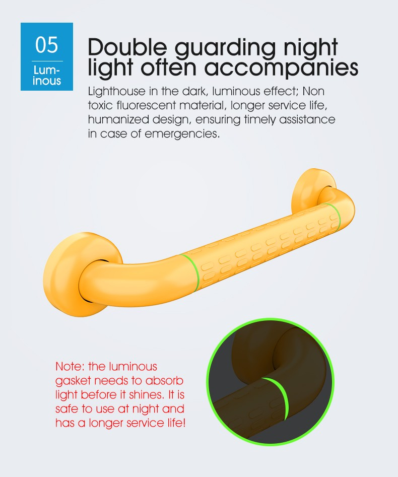 Sturdy Rust Proof Wall Mounted Handrail for Bathroom Shower Safety and Support Grab Bars