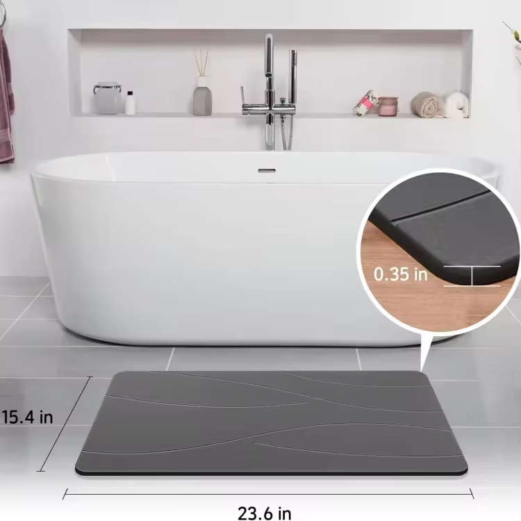 Hard Diatomaceous Earth Non-Slip Super Absorbent Different Color Custom Logo Bath Stone Mat