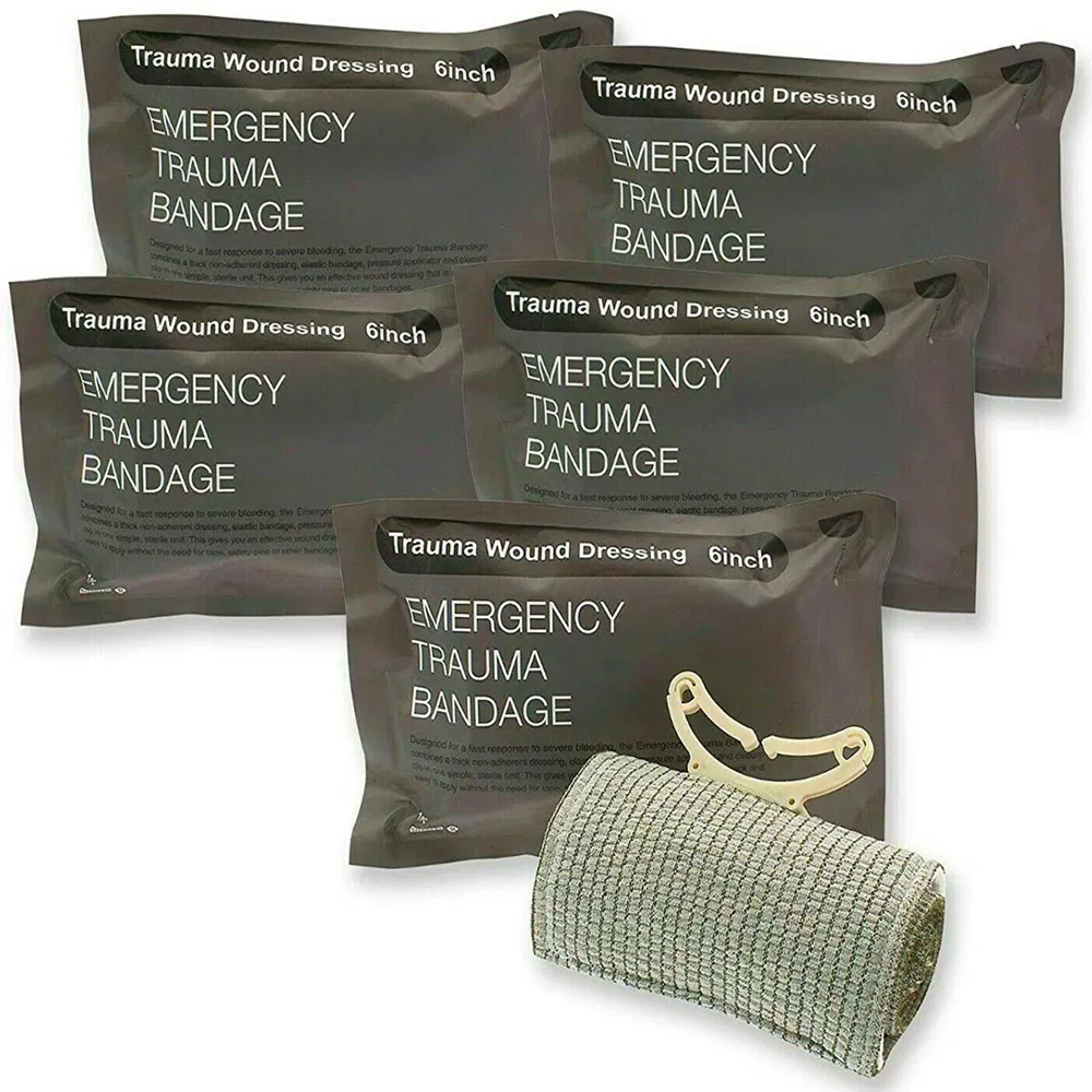 Wholesale 4'' 6'' First Aid Bandage Israeli Trauma Sterile Dressing Compression Emergency Trauma Bandage for War CE