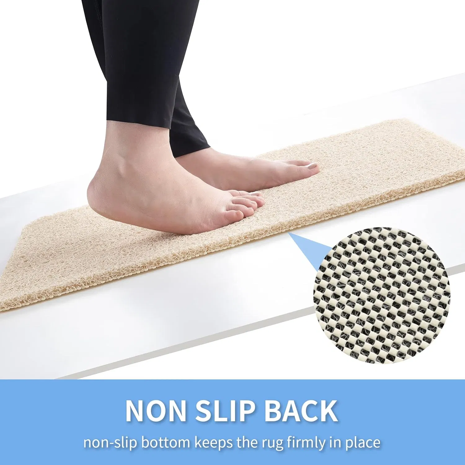 Non Slip Bathtub Mat, Foot Scrubber Anti Slip Fast Drying Shower Mat for Tub