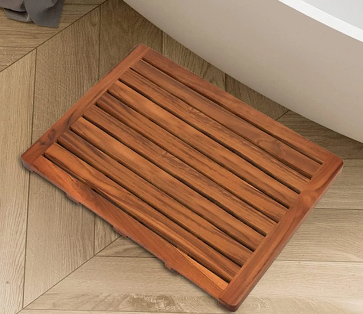 Acacia Wood, Household Simple, Bathroom, Shower Room, Non-Slip Mat, Wooden Bath Mat