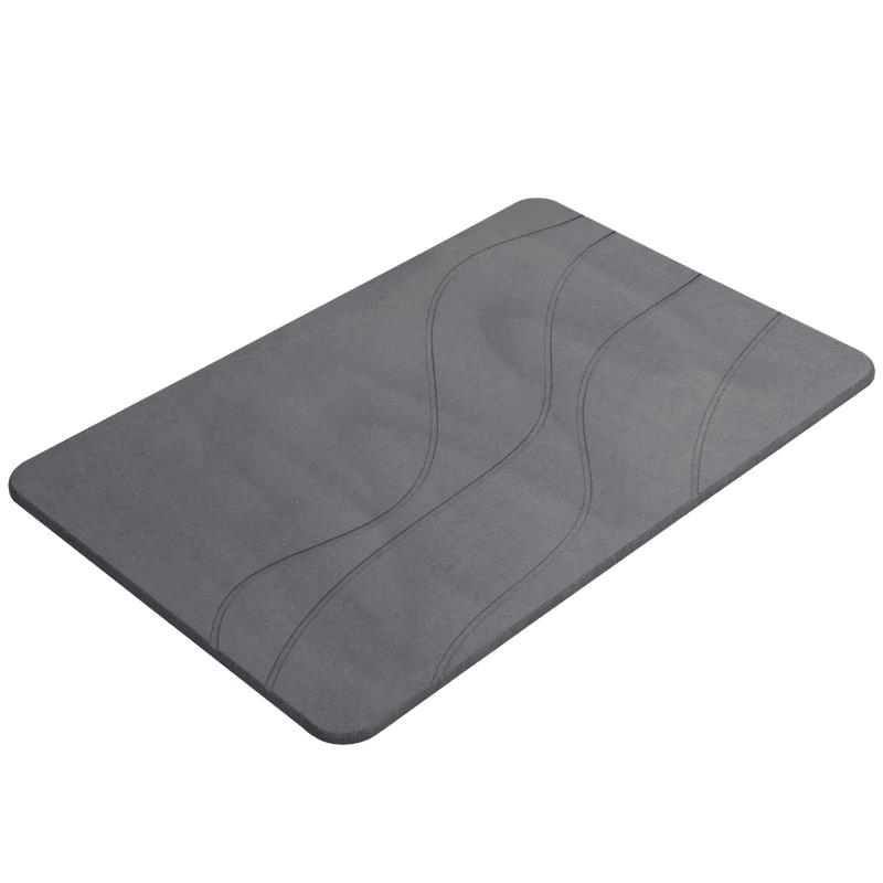 Non-Slip Quick Dry Absorbent Diatomaceous Earth Gray Stone Mat Bath Mat