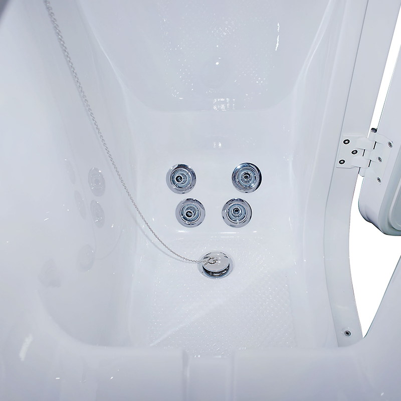 Walk-in Bathtub with Hand Drain Comfort Jets and Quick Drain Pump Acrylic Whirlpool and Air SPA Right Side Door Walk-in Bathtub