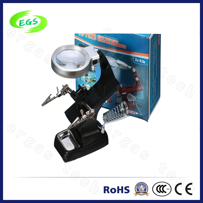 Multi-Functional Desk Reading Magnifier Lamps with 2 LED Lights/Lamps (EGS-7026A)