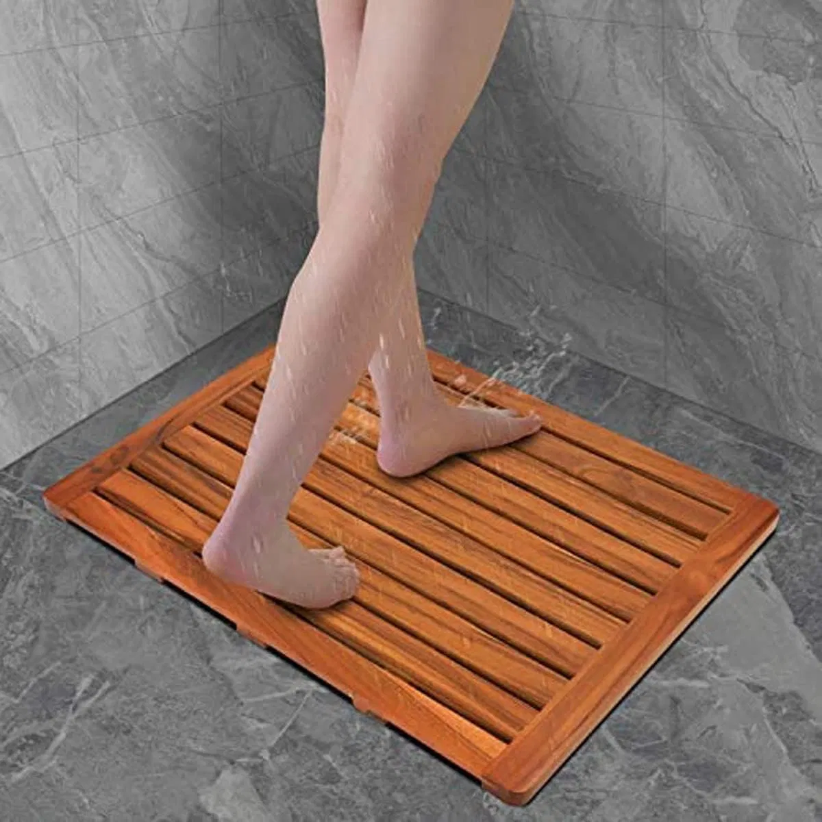 Acacia Wood, Household Simple, Bathroom, Shower Room, Non-Slip Mat, Wooden Bath Mat