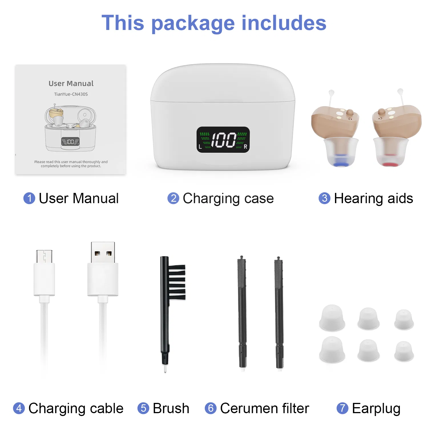 Free Sample Trending Products 2024 New Arrivals Rechargeable Digital Hearing Aid Cic Mini Aids Hearing