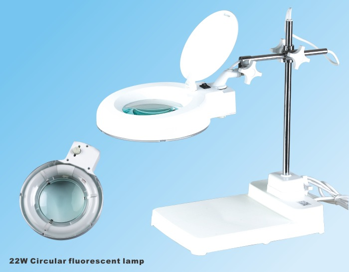 LED Desktop Magnifying Lamp for Nail Art Reading Work Table Magnifier (BM-8606E)